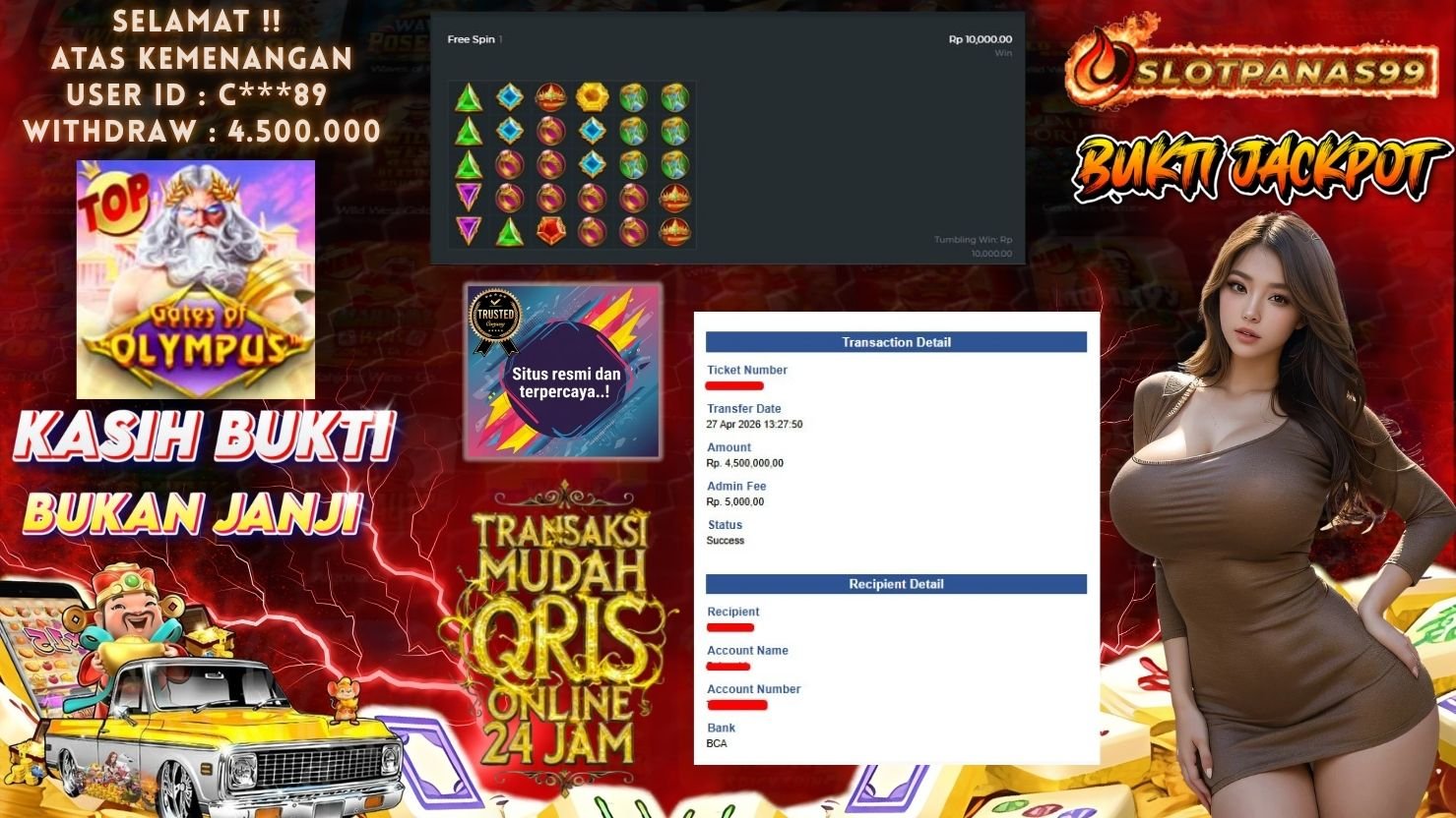 SLOTPANAS99 JACKPOT SLOT GATES OF OLYMPUS